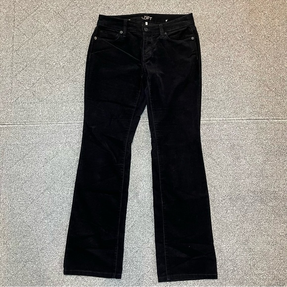 Ann Taylor Loft Black Corduroy Curvy Boot Pants Women’s Size 2 Petite - Picture 1 of 10